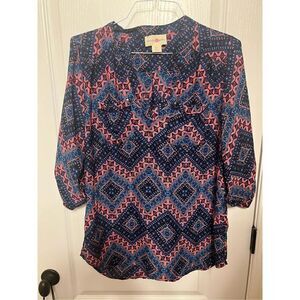 Wishful Park vibrant colorful
Pattern 3/4 sleeve blouse